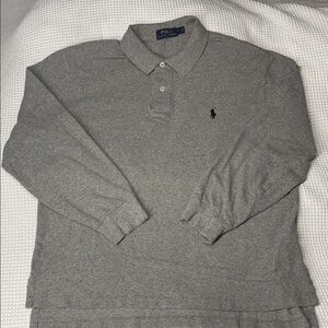 Polo by Ralph Lauren Charcoal Long Sleeve Polo - Large